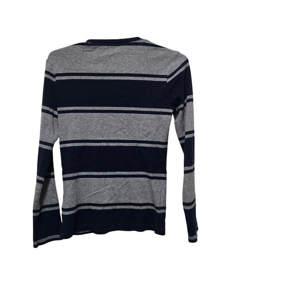Tommy Hilfiger Navy Gray Stripe Long Sleeve Top S - Picture 2 of 9